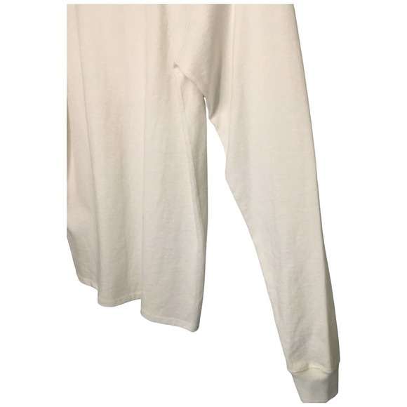 Champion Mens Small Heritage Logo Cotton Shirt Round Neck Long Sleeves White - Picture 12 of 12